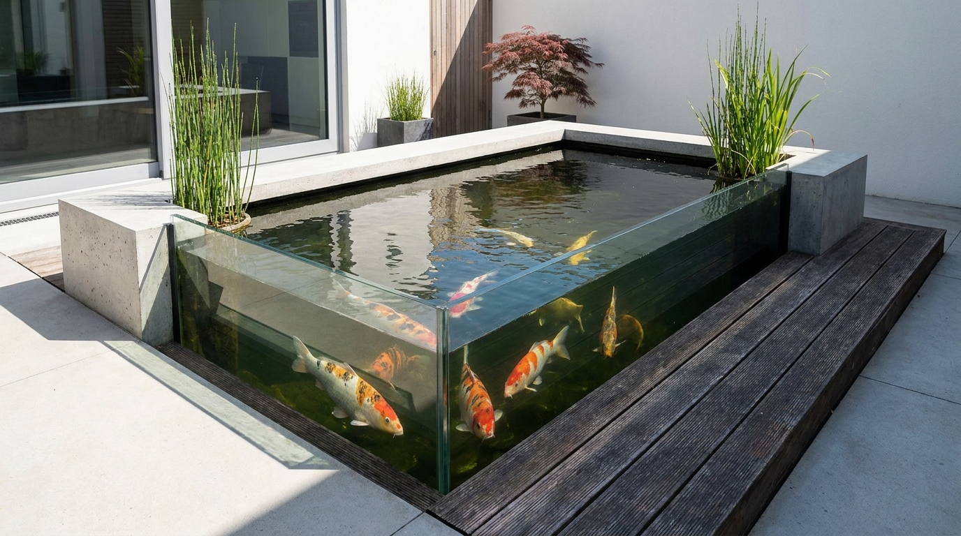 Koi Pond With Soft Rock Border